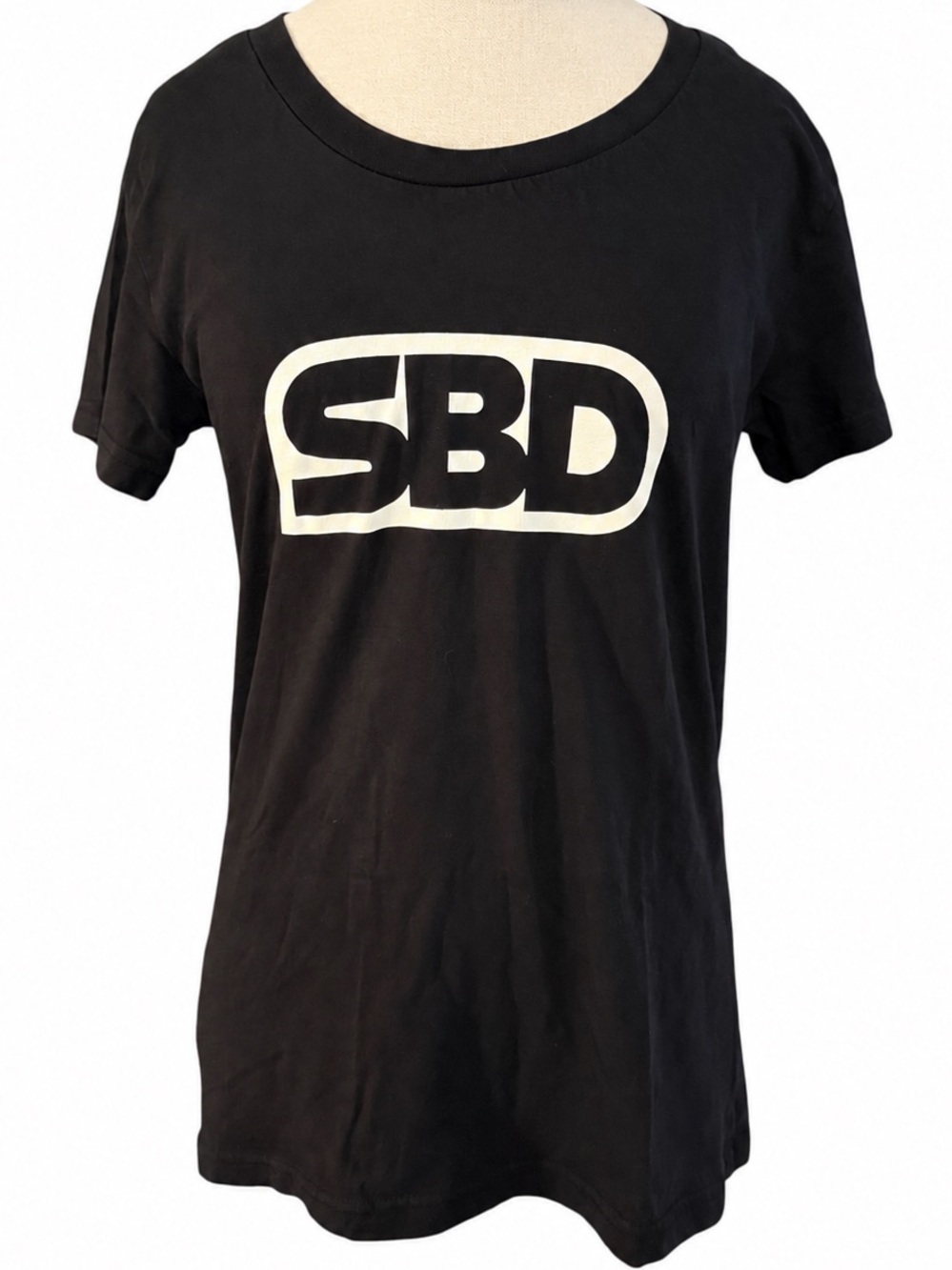 SBD Womens Eclipse Competition Tee Black White Crewneck 100% Cotton Large